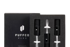 Shop the PUFFCO Plus Darts (3-Pack), featuring concentrate loading darts with an integrated carb cap, splash guard, and a scoop-shaped loading tip.